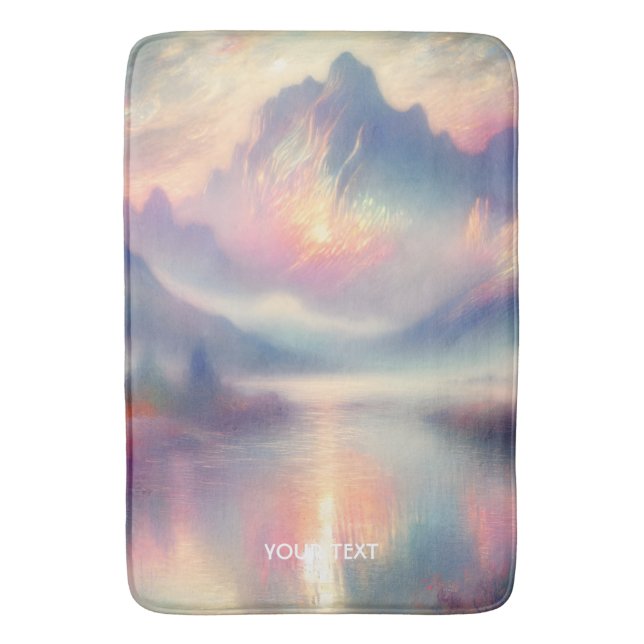 Fantasy Cute Pastel Pearl Watercolor Bath Mat (Front Vertical)