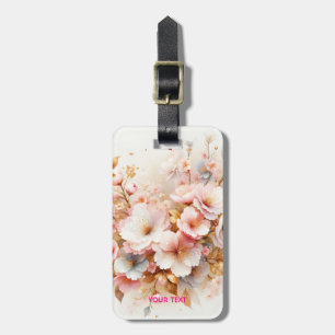 Fantasy Cute Pastel Pink Sakura Luggage Tag