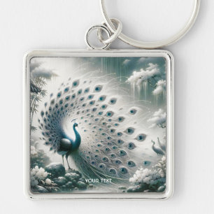Fantasy Cute Peacock Rain Tree Key Ring