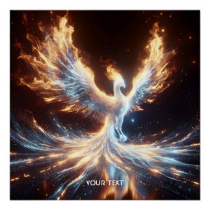Fantasy Cute Phoenix Fire Reborn Poster