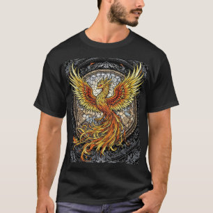 Fantasy Cute Phoenix Grey Orange T-Shirt