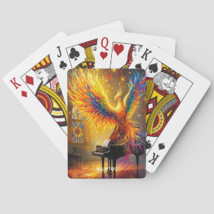 Fantasy Cute Phoenix Playing Piano Cards
