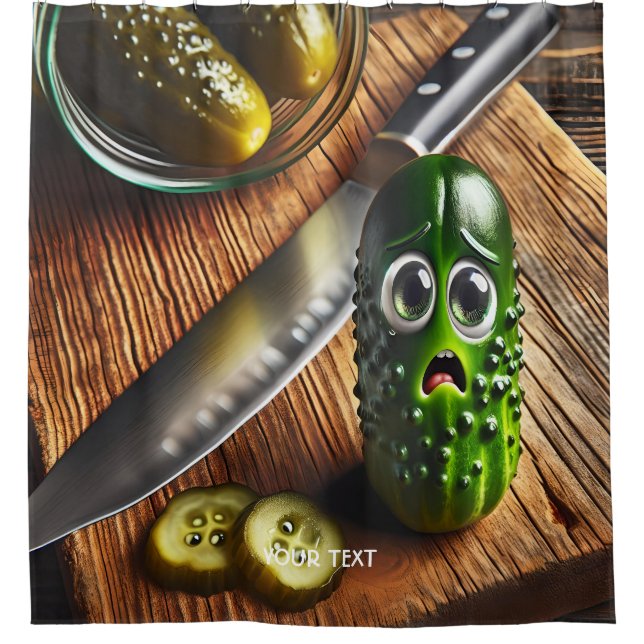 Fantasy Cute Pickles Board Jar Shower Curtain (Front)
