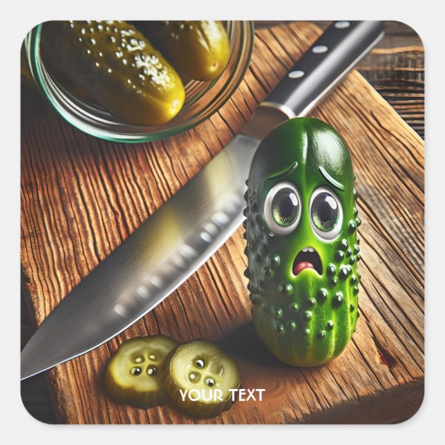 Fantasy Cute Pickles Board Jar Square Sticker (Front)