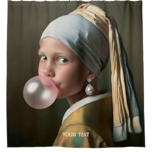 Fantasy Cute Pink Bubble Gum Shower Curtain