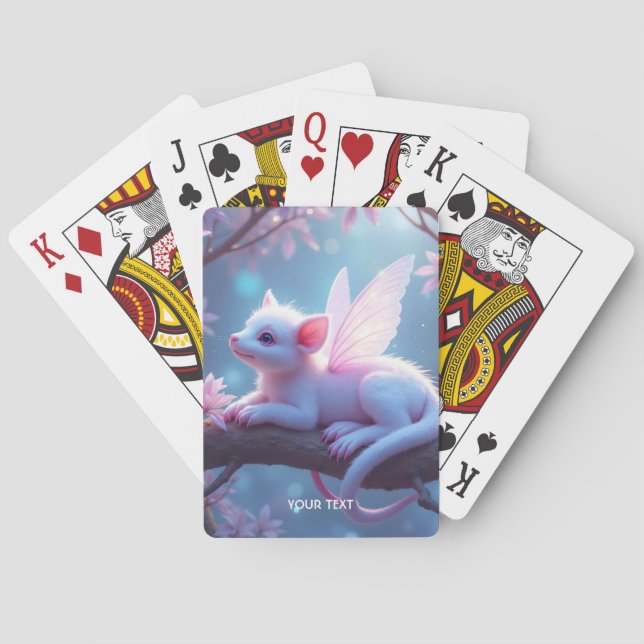 Fantasy Cute Pink Creature Forest Playing Cards (Back)