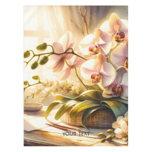 Fantasy Cute Pink Orchids Watercolor Tablecloth