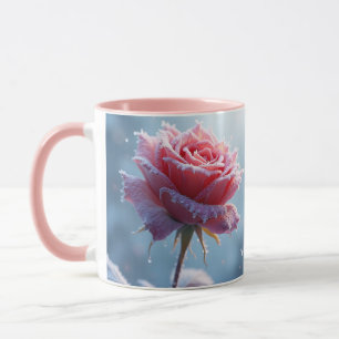 Fantasy Cute Pink Rose Snow Mug