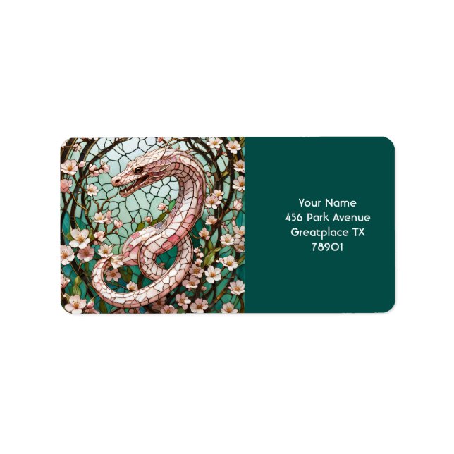 Fantasy Cute Pink Snake Sakura Label (Front)