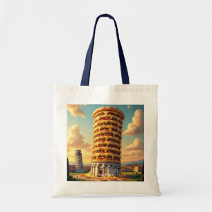 Fantasy Cute Pisa Tower Pizza Tote Bag
