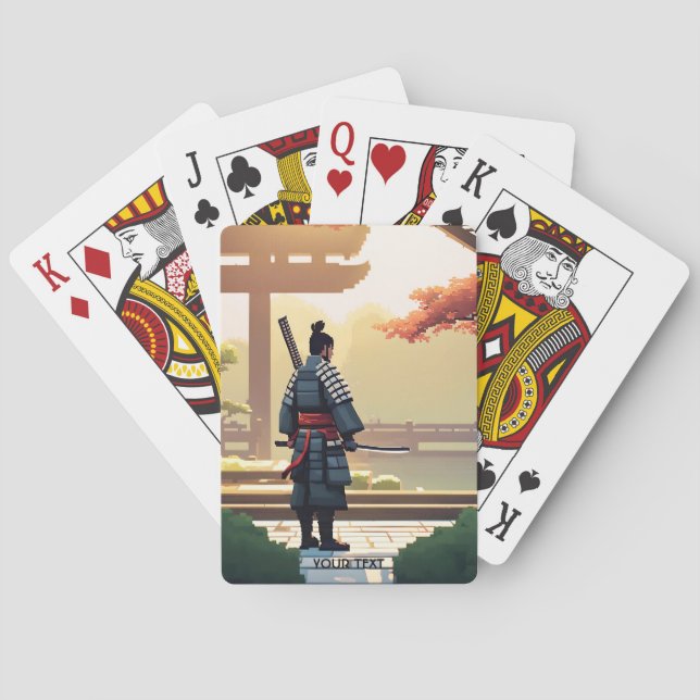 Fantasy Cute Pixel Art Samurai Playing Cards (Back)