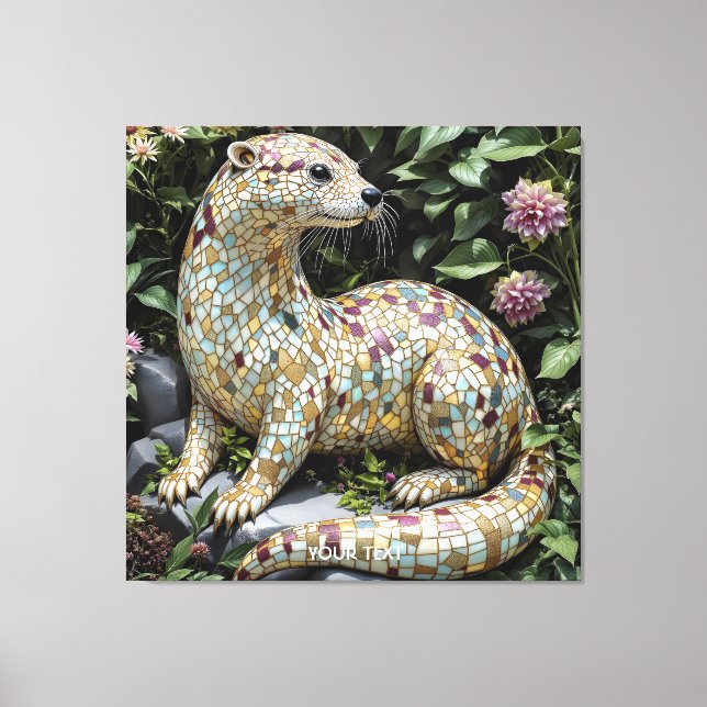 Fantasy Cute Playful Otter Sculpture Canvas Print (Front)