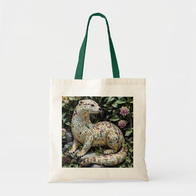 Fantasy Cute Playful Otter Sculpture Tote Bag (Front)