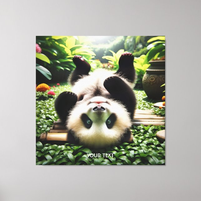 Fantasy Cute Playful Panda Baby Canvas Print (Front)