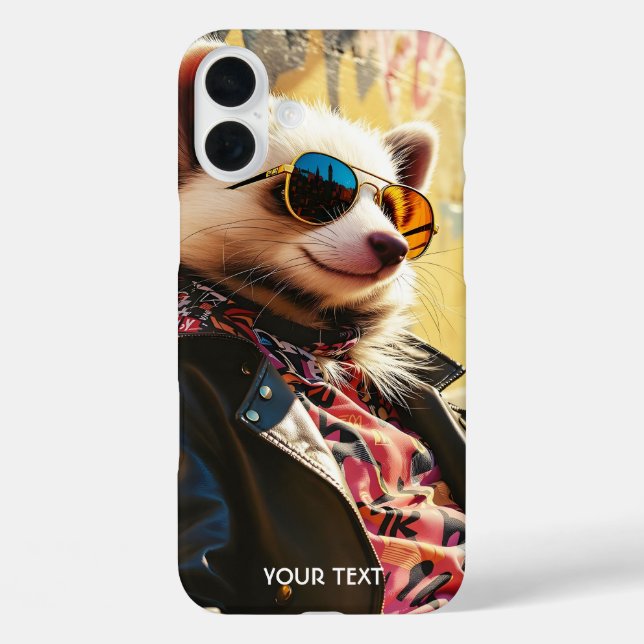Fantasy Cute Possum Leather Jacket Case-Mate iPhone Case (Back)