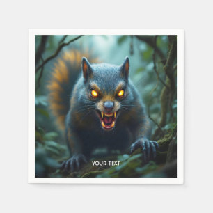 Fantasy Cute Prehistoric Angry Squirrel Napkin