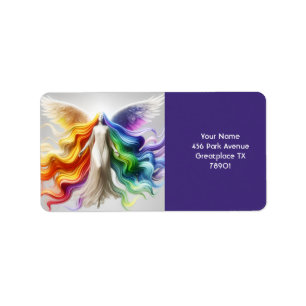 Fantasy Cute Pride Rainbow Angel Label