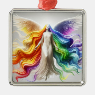 Fantasy Cute Pride Rainbow Angel Metal Tree Decoration