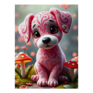 Fantasy cute Puppy Art  Poster