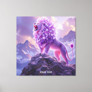 Fantasy Cute Purple Amethyst Lion Canvas Print