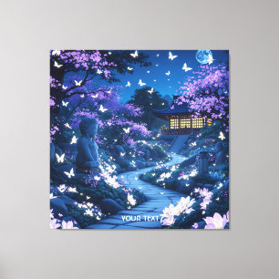 Fantasy Cute Purple Garden Flowers Canvas Print