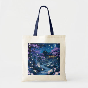 Fantasy Cute Purple Garden Flowers Tote Bag