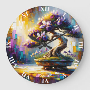 Fantasy Cute Purple Mini Tree Large Clock