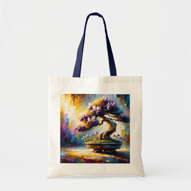 Fantasy Cute Purple Mini Tree Tote Bag (Front)