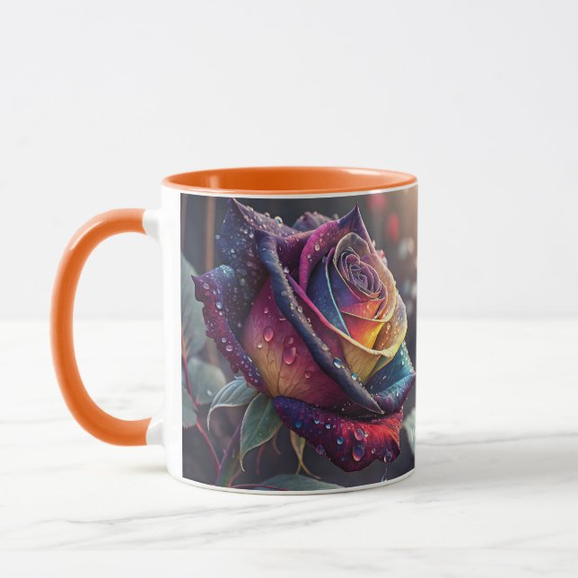 Fantasy Cute Purple Yellow Rose Mug (Left)