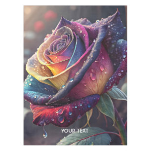 Fantasy Cute Purple Yellow Rose Tablecloth