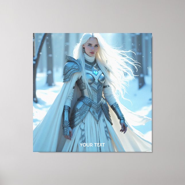 Fantasy Cute Queen White Snow Canvas Print (Front)