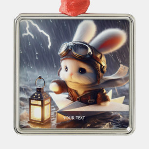 Fantasy Cute Rabbit Post Lantern Metal Tree Decoration