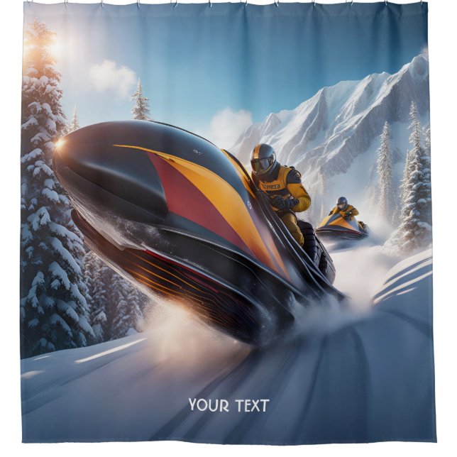 Fantasy Cute Race Snow Mountain Shower Curtain (Front)