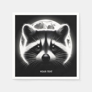 Fantasy Cute Racoon Face Moon Napkin