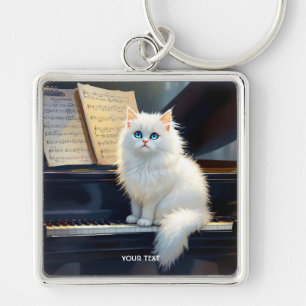 Fantasy Cute Ragdoll Cat On Piano Key Ring