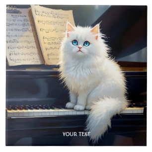 Fantasy Cute Ragdoll Cat On Piano Tile