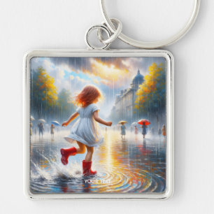 Fantasy Cute Rain Little Girl Key Ring