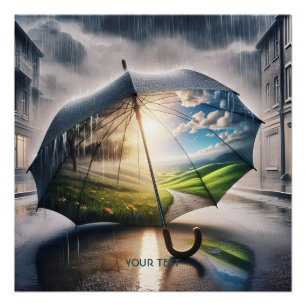 Fantasy Cute Rain Umbrella Sun Poster