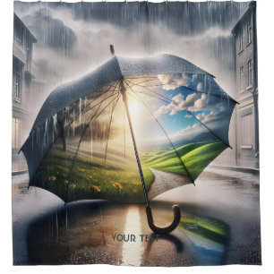Fantasy Cute Rain Umbrella Sun Shower Curtain