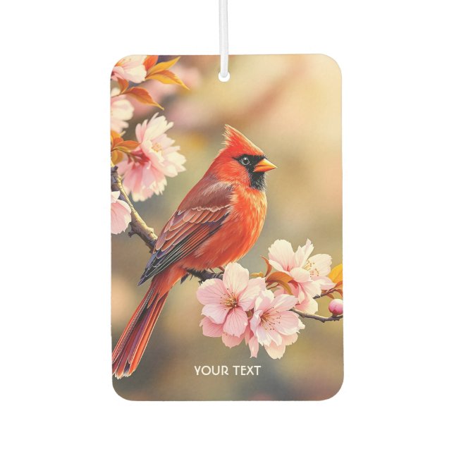Fantasy Cute Red Bird Cherry Car Air Freshener (Front)