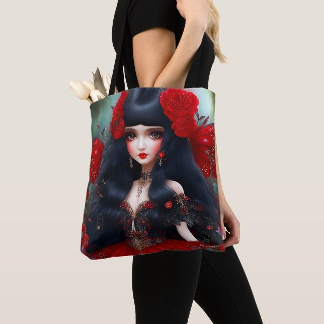 Fantasy Cute Red Fairy Princess  Tote Bag (Close Up)