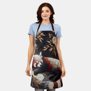 Fantasy Cute Red Panda Art Apron