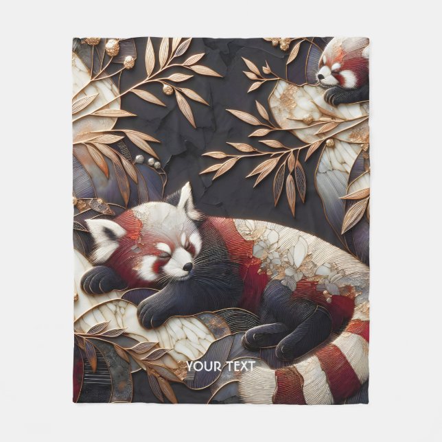 Fantasy Cute Red Panda Art Fleece Blanket (Front)