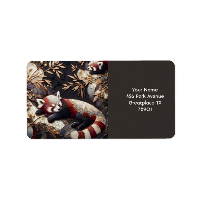 Fantasy Cute Red Panda Art Label (Front)