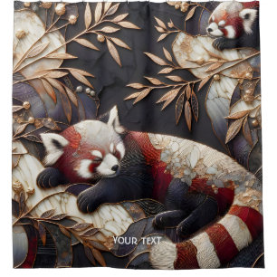 Fantasy Cute Red Panda Art Shower Curtain