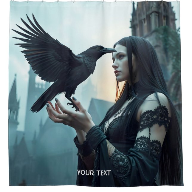 Fantasy Cute Renaissance Gothic Woman Shower Curtain (Front)