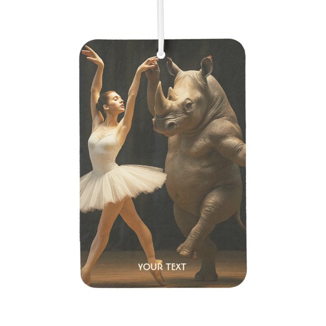 Fantasy Cute Rhino Dancer Ballerina Car Air Freshener (Front)