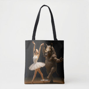 Fantasy Cute Rhino Dancer Ballerina Tote Bag