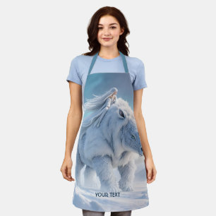 Fantasy Cute Rhino Girl Snow Apron