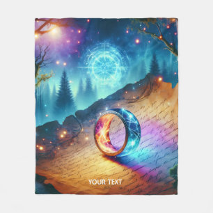 Fantasy Cute Ring Forest Skies Fleece Blanket